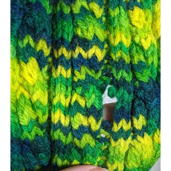 Handmade Cybergoth Dragon Blue Yellow And Neon Green Scarf - Picture 4 of 7